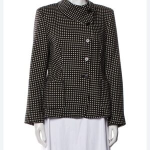 Weekend MaxMara Virgin Wool Blazer Polka Dots Print & Pointed Collar 4/6